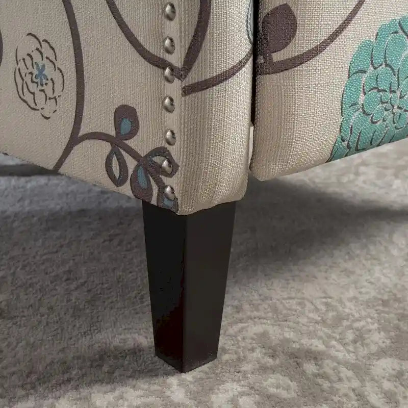 Traditional Fabric Recliner Chairs with Studded Border