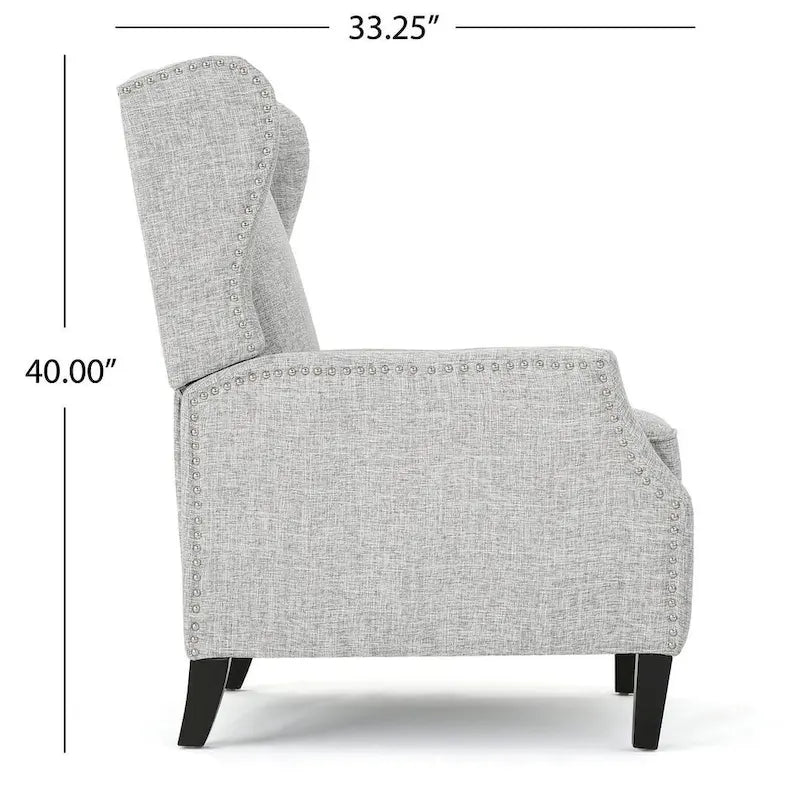 Traditional Fabric Recliner Chairs with Studded Border