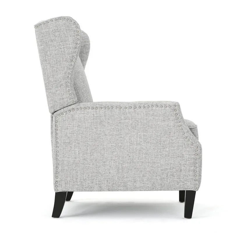 Traditional Fabric Recliner Chairs with Studded Border