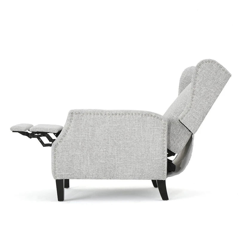 Traditional Fabric Recliner Chairs with Studded Border