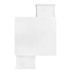Hochglanz-Couchtisch: 4 goldene Beine, 2 Schubladen, quadratisches 2-Ebenen-Design