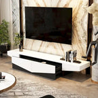 TV-Schrank in Schwarz-Weiß, Entertainment-Center mit 2 Schubladen - 78.7W