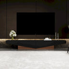 TV-Schrank in Schwarz-Weiß, Entertainment-Center mit 2 Schubladen - 78.7W