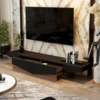 TV-Schrank in Schwarz-Weiß, Entertainment-Center mit 2 Schubladen - 78.7W