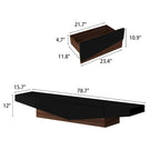 TV-Schrank in Schwarz-Weiß, Entertainment-Center mit 2 Schubladen - 78.7W
