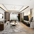 TV-Schrank in Schwarz-Weiß, Entertainment-Center mit 2 Schubladen - 78.7W