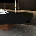 TV-Schrank in Schwarz-Weiß, Entertainment-Center mit 2 Schubladen - 78.7W