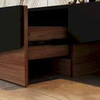 TV-Schrank in Schwarz-Weiß, Entertainment-Center mit 2 Schubladen - 78.7W