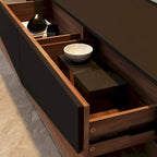 TV-Schrank in Schwarz-Weiß, Entertainment-Center mit 2 Schubladen - 78.7W