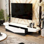TV-Schrank in Schwarz-Weiß, Entertainment-Center mit 2 Schubladen - 78.7W