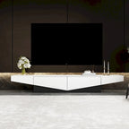 TV-Schrank in Schwarz-Weiß, Entertainment-Center mit 2 Schubladen - 78.7W