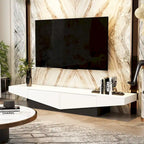 TV-Schrank in Schwarz-Weiß, Entertainment-Center mit 2 Schubladen - 78.7W