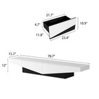 TV-Schrank in Schwarz-Weiß, Entertainment-Center mit 2 Schubladen - 78.7W