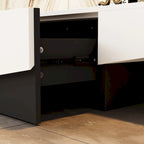 TV-Schrank in Schwarz-Weiß, Entertainment-Center mit 2 Schubladen - 78.7W