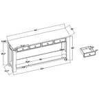 Consolle da 63 in legno di pino con 4 cassetti e 1 ripiano inferiore