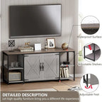 58-Zoll-Farmhouse-TV-Ständer für bis zu 65-Zoll-Fernseher mit Türen und offenen Regalfächern