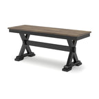 Panca da pranzo marrone/nera da 50 - 48 W x 16 D x 19.25 H