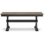 Panca da pranzo marrone/nera da 50 - 48 W x 16 D x 19.25 H