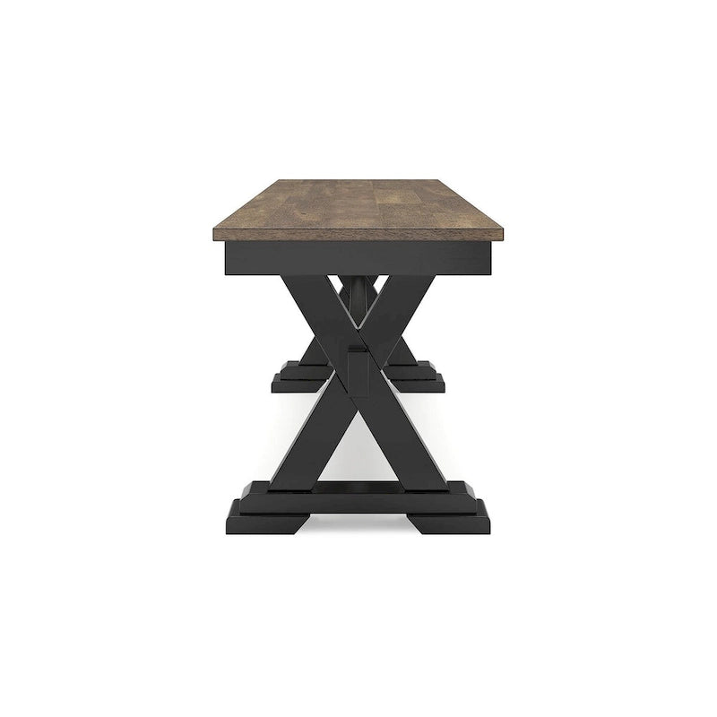 Brown/Black 50 Dining Bench - 48 W x 16 D x 19.25 H