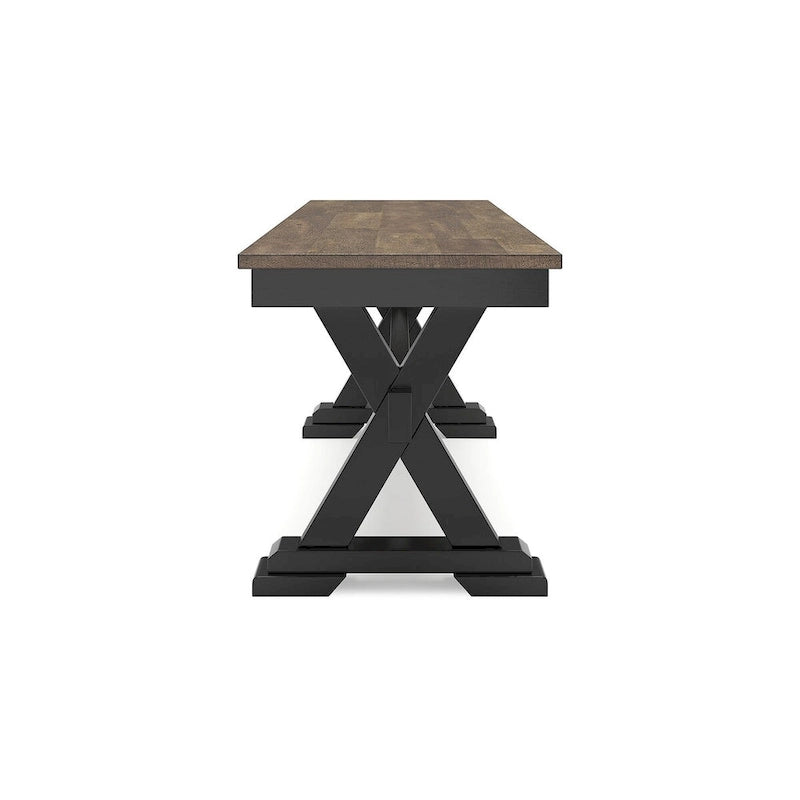 Brown/Black 50 Dining Bench - 48 W x 16 D x 19.25 H