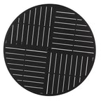 Captiva Designs 5pc Patio Slat-top Round Metal Dining Table and Thick Cushion Swivel Wicker Chairs