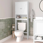 Brown Farmhouse Over the Toilet Cabinet Storage Organizer with 2 Shelves