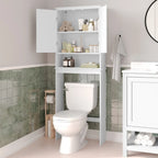 Brauner Bauernhaus-Wandschrank über der Toilette, Aufbewahrung mit 2 Regalböden