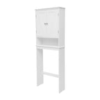 Brauner Bauernhaus-Wandschrank über der Toilette, Aufbewahrung mit 2 Regalböden