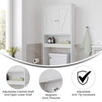 Brauner Bauernhaus-Wandschrank über der Toilette, Aufbewahrung mit 2 Regalböden
