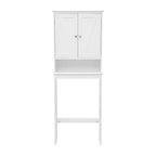 Brauner Bauernhaus-Wandschrank über der Toilette, Aufbewahrung mit 2 Regalböden