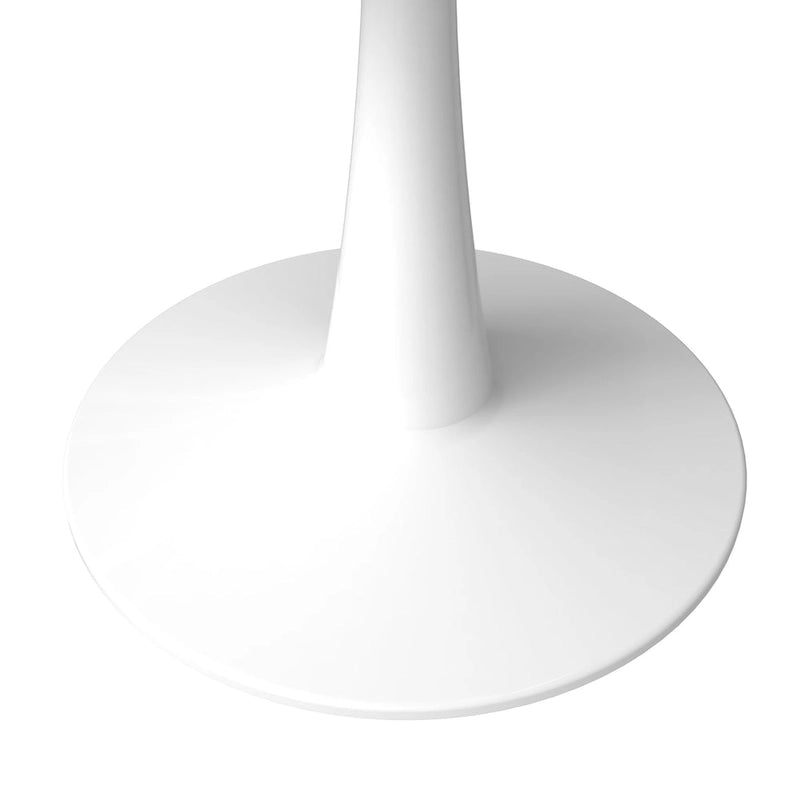40 Round Dining Table for 4 with Sintered Stone Tabletop in White Base for Kitchen & Dining Room