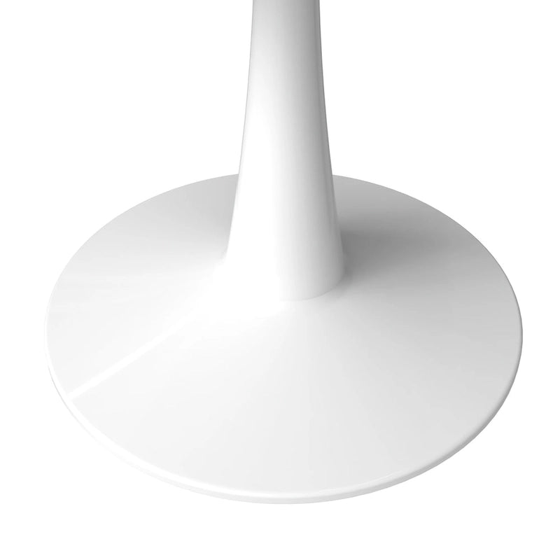 40 Round Dining Table for 4 with Sintered Stone Tabletop in White Base for Kitchen & Dining Room